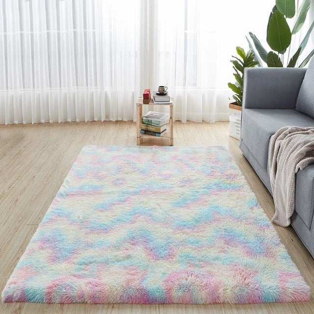 Nordic fashion fluffy non-slip mixed dyed carpet
