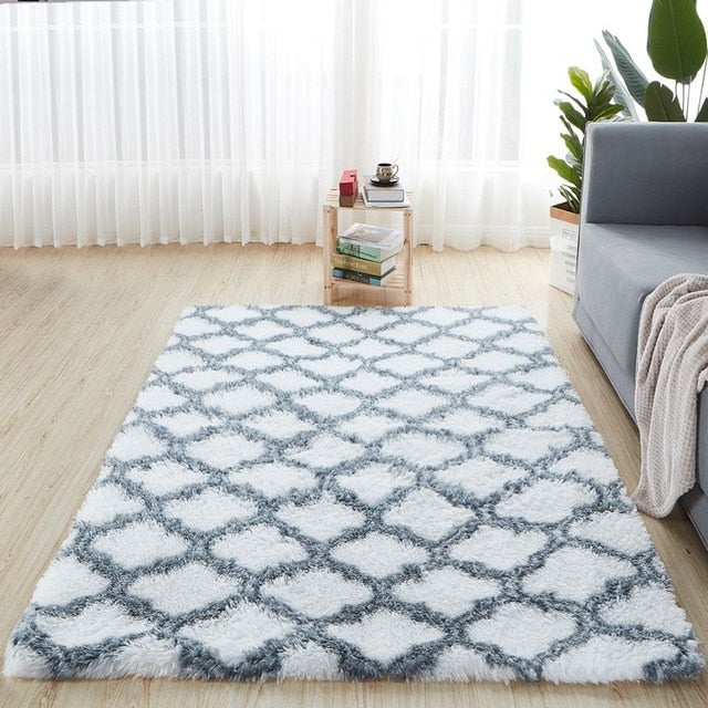 Nordic fashion fluffy non-slip mixed dyed carpet